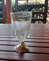 Kristály kehely alpakka, ezüstözött talppal- vintage
