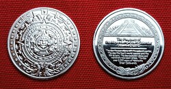 Azték Maja piramis napóra érme szerencsepénz varázsérme - Numizmatika ...