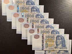 *** 2015 DA, DB, DC, DD  sorszámkövető 1000 forint párosok ***