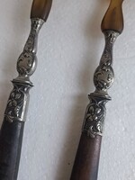 Antik Szecessziós tálalók evőeszközök ezüstözott alpakka