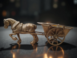 Réz lófogat szobor kisplasztika