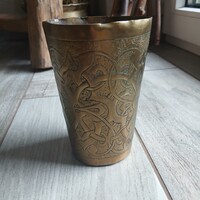 Antik réz pohár (12,5x8,8 cm)