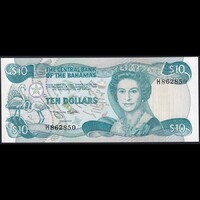 Bahama-szigetek (Bahamák) 10 Dollars 1974 (1984) P-46b QE II UNC