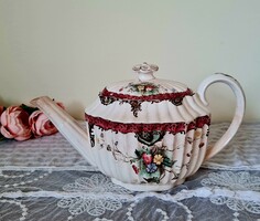 W.A.A.&Co Adderley Spring fajansz teás kanna, extrém ritka gyűjtői darab!