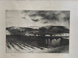 Novák Lajos (1927-1989) Ősz- Rèzkarc
