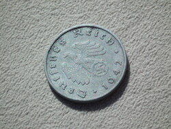 Németország, horogkeresztes birodalmi 10 Pfennig (Reichspfennig), 1942 G
