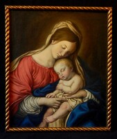 Madonna a kis Jézussal,  olaj-vászon festmény, 76 x 64 cm-es méret, keretben, restaurálva
