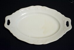 Szecesszió mintás , antik fehér porcelán tál , tálca , kínáló 38 x 24 x 5,5 cm , Aich Csehszlovákia