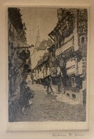 Két Rákosi Uitz János rézkarc