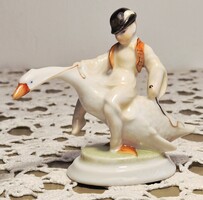 Herendi Lux Elek Ludas Matyi porcelán figura /HIBÁTLAN/