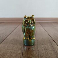Régi Zsolnay eozin mázas bagoly figura