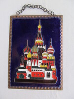 Tűzzománc fali dísz Moszkva Szent Vazul Székesegyház