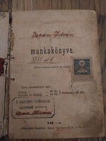 Kovács segéd munkakönyve 1906-1908 között, régi dokumentum, papírrégiség