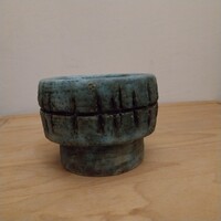 Várdeák Ildikó  samottos kerámia gyertyatartó .