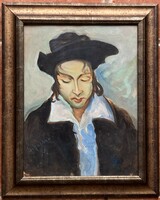 Scheiber Hugó szignós fiatal férfi portré