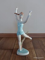 Ritka Zsolnay Török János porcelán balerina