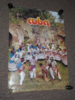 Utazási reklám plakát,Cuba,Kuba,Havanna,Florklór fesztivál,néptánc,népviselet,1990-  , - 95cmx68cm -