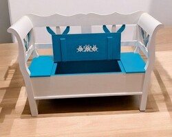 Népi Karos lóca , fa láda ,karosláda,  felnyitós  tárolós pad