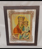 "Koronás Szűz Mária a kisded Jézussal  kromolitográfia  /kőnyomat/ 1880