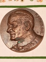 LARGE BRONZE PLAQUE - JÁNOS PÁL II. (G30)
