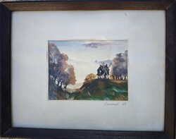Landscape Gouache Tempera - Estate Piece