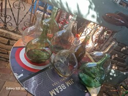 Régi boros üveg népi dekoráció paraszt kultúra antik sonka üveg