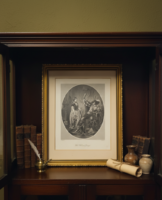 19. századi német acélmetszet - 'Wein, Weib und Gesang