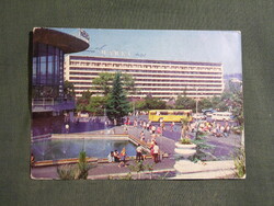 Képeslap,Oroszország,Szocsi,Chaika hotel,szökőkút,városi látkép,részlet,1977-
