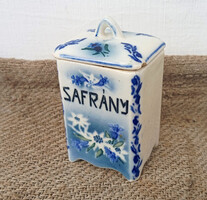 Old Small Saffron Container with Lid
