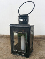 Vasutas vagy kocsira való régi lámpa, gyertyás kézilámpa