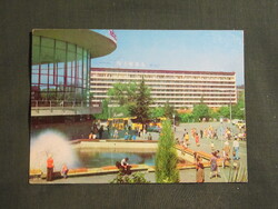 Képeslap,Oroszország,Szocsi,Chaika hotel,szökőkút,városi látkép,részlet,1981-