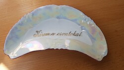 Antik porcelán csontos tányér, kérem a csontokat. Jelzett  Ausztria, Párizsi Nagy Áruház forgalmazta