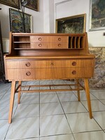 Mid Century Skandináv Teak Íróasztal, Bröderna Gustaffson 1960