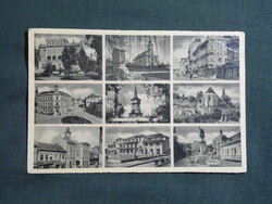 Képeslap,Miskolc,Kossuth szobor,tér,templom,utca,kilátó,Weinstock Bp. kiadás,1940-