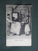 Képeslap,Albánia,Shkodra,Shkodër,borbély,fodrász üzlet látkép,részlet,1917-