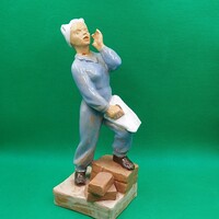 Ritka gyűjtői Káldor Aurél Kerámia  Építész nő figura