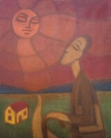 Zombory Zoltán (1941-2021) Cím nélkül 75x60cm olajfestmény EREDETI GARANCIÁVAL !!