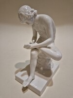 Thorn collector boy figure Adolf Leube, Dresden 1894-1907.
