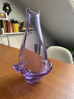 Gyönyörű lila Frantisek Zemek Bohém üveg váza