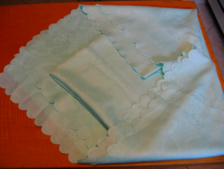 Türkiz zöld műszálas damaszt nagy abrosz