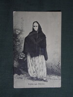Képeslap,Albánia,Shkodra,Shkodër,Muszlin,Török népviselet látkép,részlet,1917-