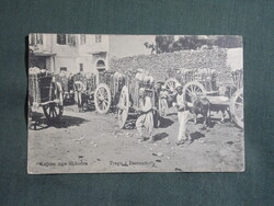 Képeslap,Albánia,Shkodra,Shkodër,Bastan dinnye piactér látkép,részlet,1917-