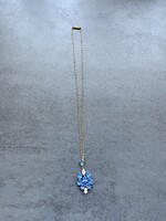 Csodás angol Rolled Gold kék köves alkalmi ékszer, nyaklánc
