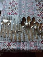 Orosz ezüstözött evőeszköz készlet! 23db-os mert 1db. teás kanál hiányzik belőle!