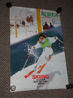 Utazási reklám plakát,Dél Korea,Skiing,síparadicsom látkép,részlet,1990-  , - 90cmx60cm -
