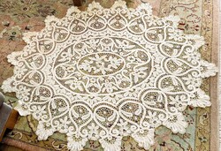 Cca 1918 ÓRIÁS 190 CM SZECESSZIÓS ART NOUVEAU OVÁLIS VERT CSIPKE VERTCSIPKE MAGYAR KÉZIMUNKA