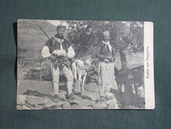 Képeslap,Albánia,Shkodra,Shkodër katona,harcos,fegyver,népviselet,népművészet 1917-