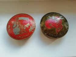 Réz kerek dobozok, 2db