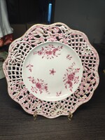 Antique Herendi broken Waldstein patterned decorative plate, around 1880