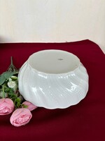 Gyönyörű csavart fehér Cseh  porcelán pogácsástál tál pörköltes levesestál nosztalgia